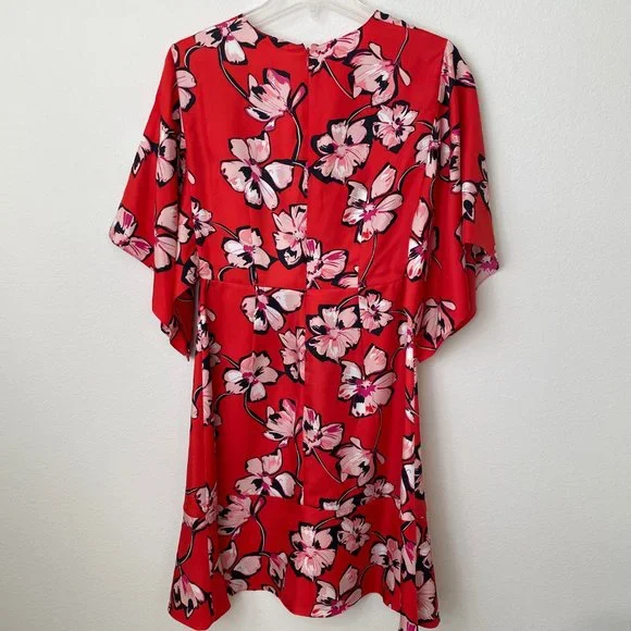 Lewit Silk Floral Deep V Midi Dress - Picture 5 of 14